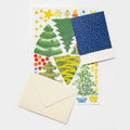 Inhoud van de kerstkaarten knutselset: kaarten, stickers en enveloppen