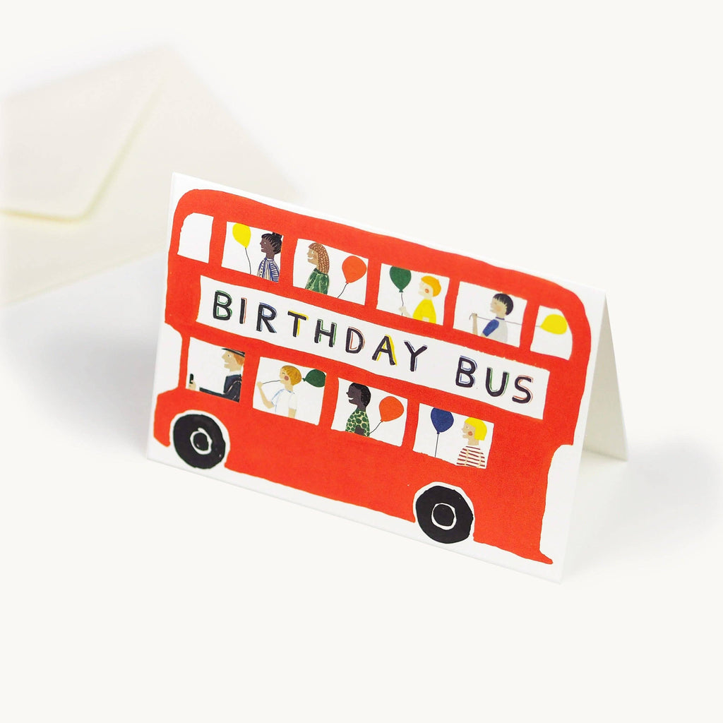 Verjaardagsbus wenskaart van Hadley, detail van de illustratie