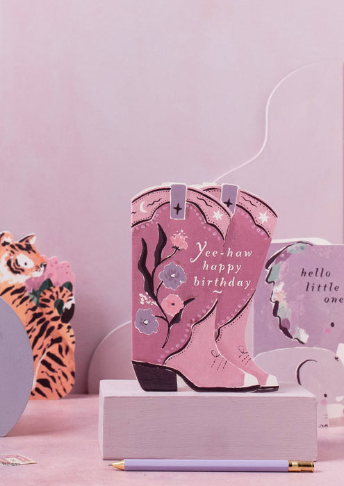 Cowboy Boots verjaardagskaart | Cowgirl verjaardagskaart | Western
