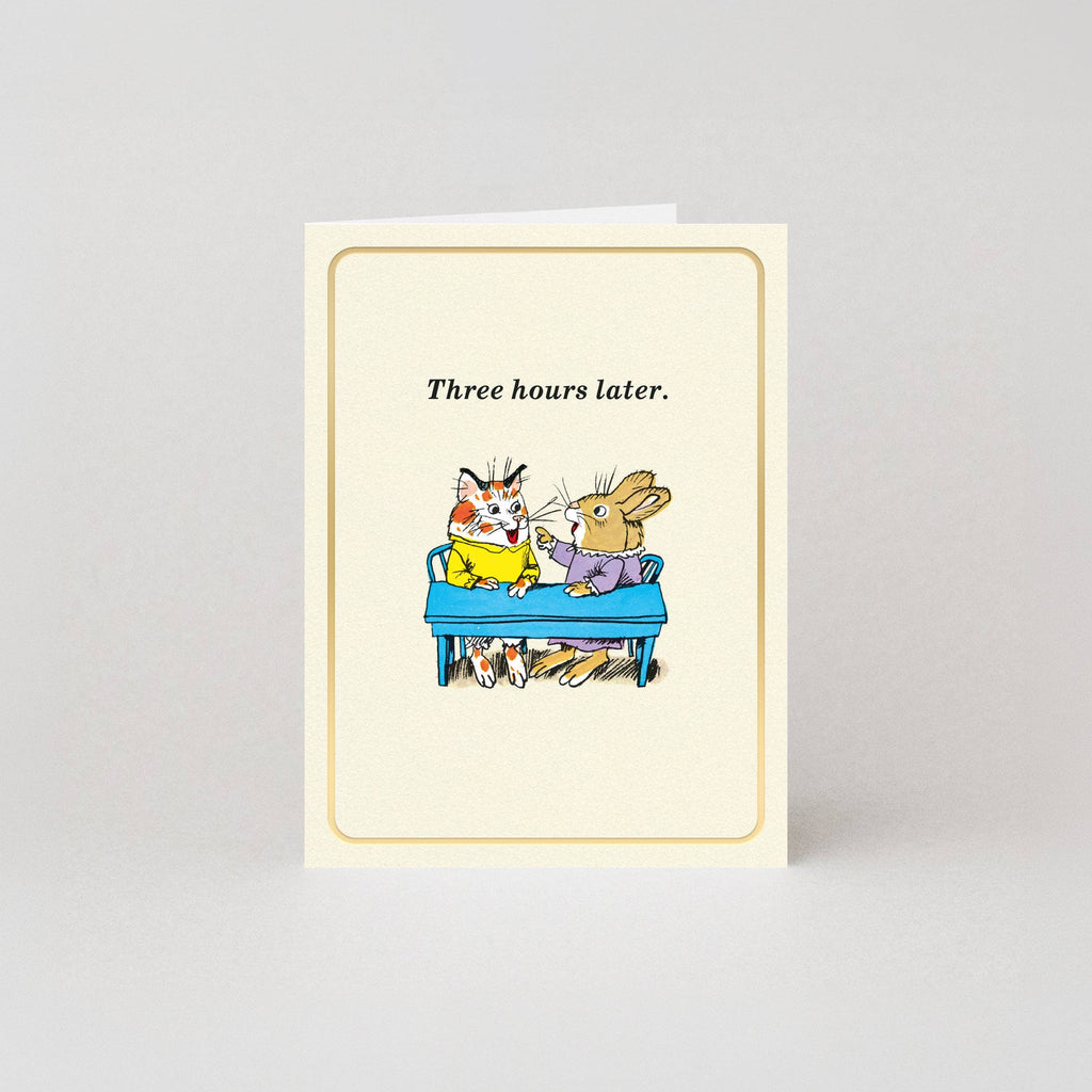 Drie Uur Later - Goudfolie - Minikaart door Richard Scarry