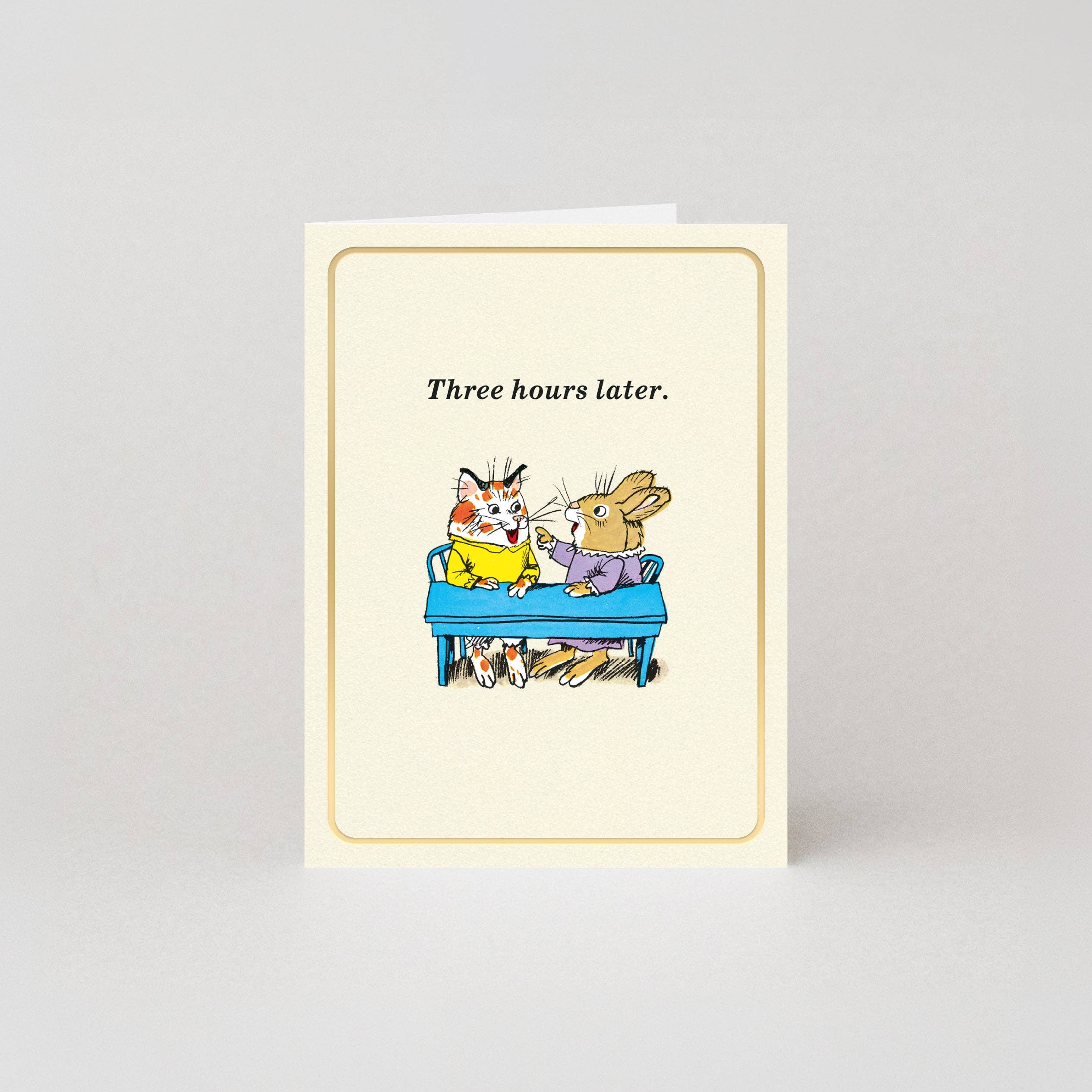 Drie Uur Later - Goudfolie - Minikaart door Richard Scarry