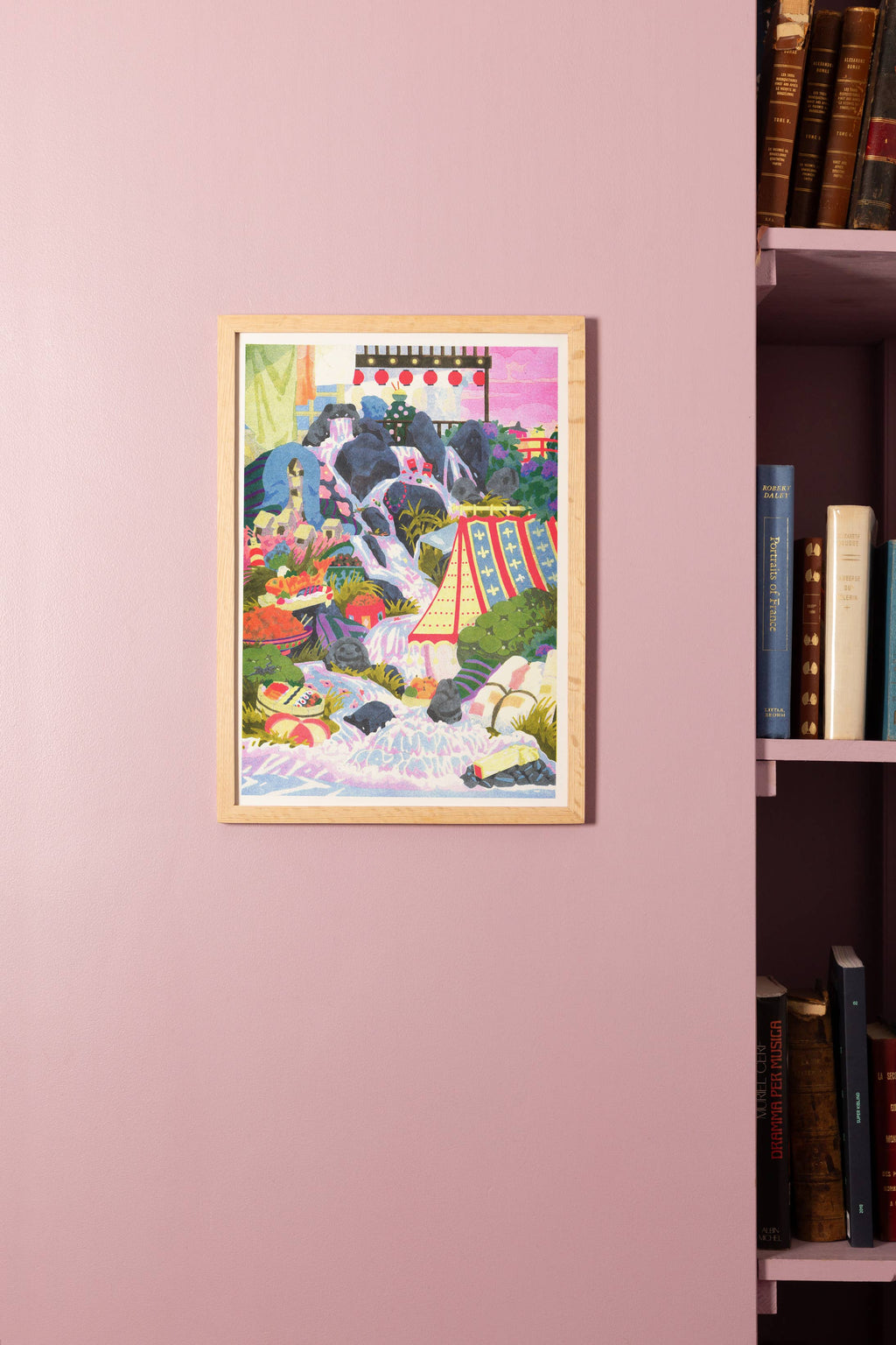 Poster Spirited Away van Camille Gobourg, close-up van kleuren en raster