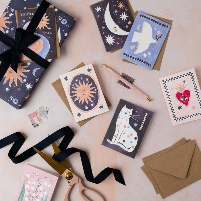 Smiling Sun minikaart | Blanco kaart | Mini-wenskaarten