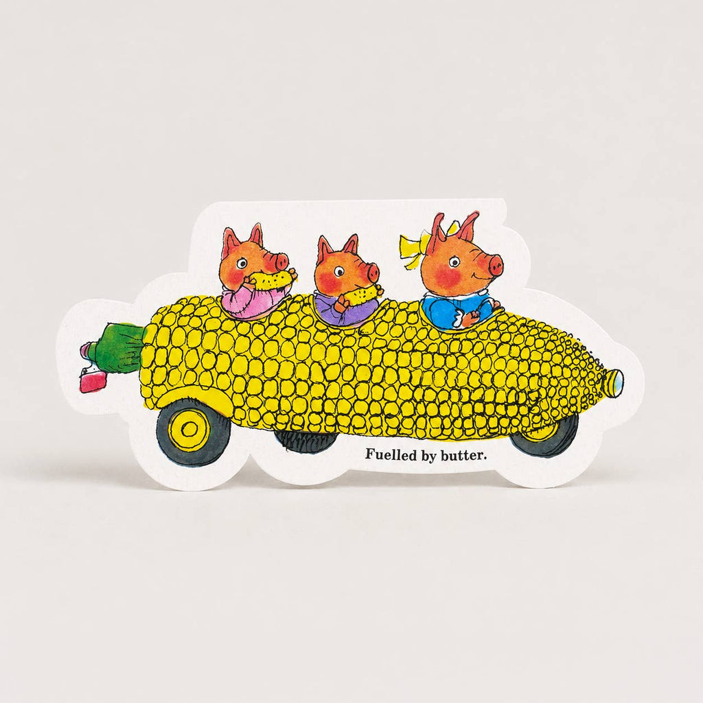 Maiskolfauto - Gestanste kaart door Richard Scarry