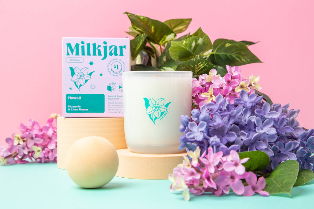 Hawaï - Plumeria & Lilac Coconut Soy kaars van 8 oz
