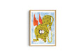 A3 risografieposter The Kiss van Lou Benesch, KIBLIND Atelier