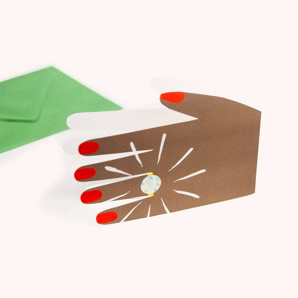 Verlovingskaart met groene envelop