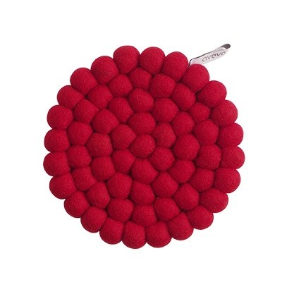 Wollen onderzetter rond – Rood