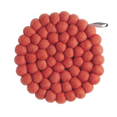 Wollen onderzetter rond – Terracotta