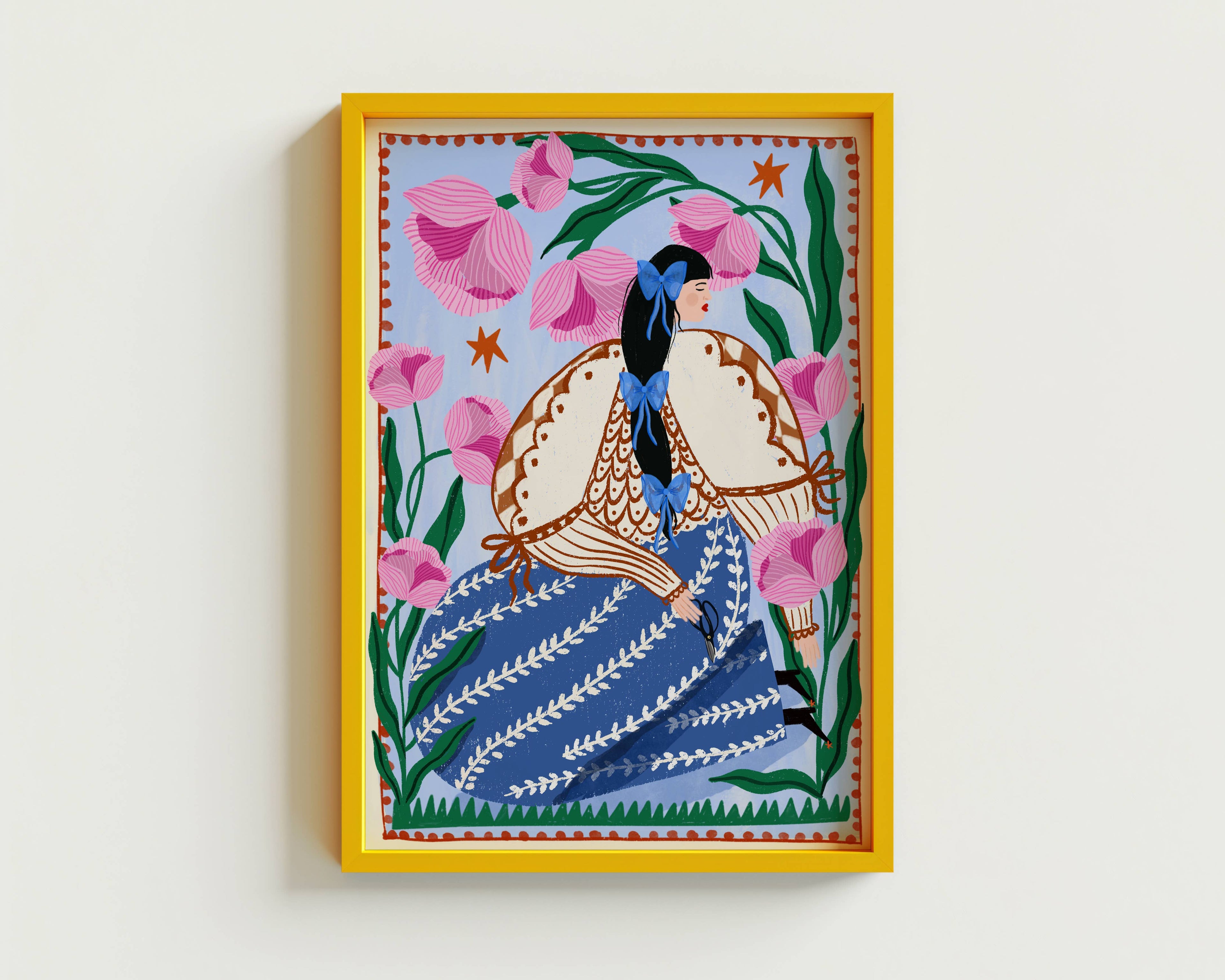 Volksvrouw in de tuin