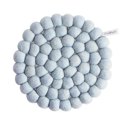 Wollen onderzetter rond – Arctisch blauw