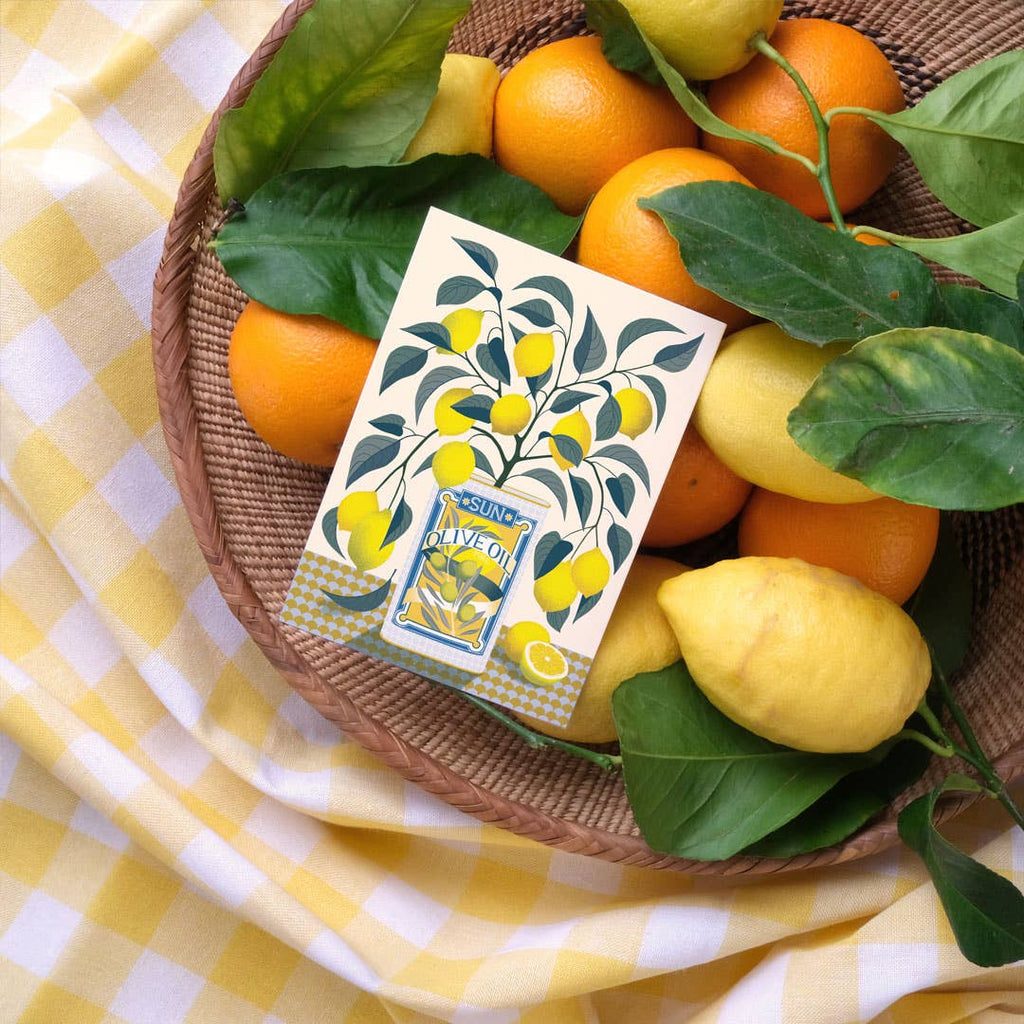 Citroenboom | Alledaagse wenskaart | Mediterraan, Fruit