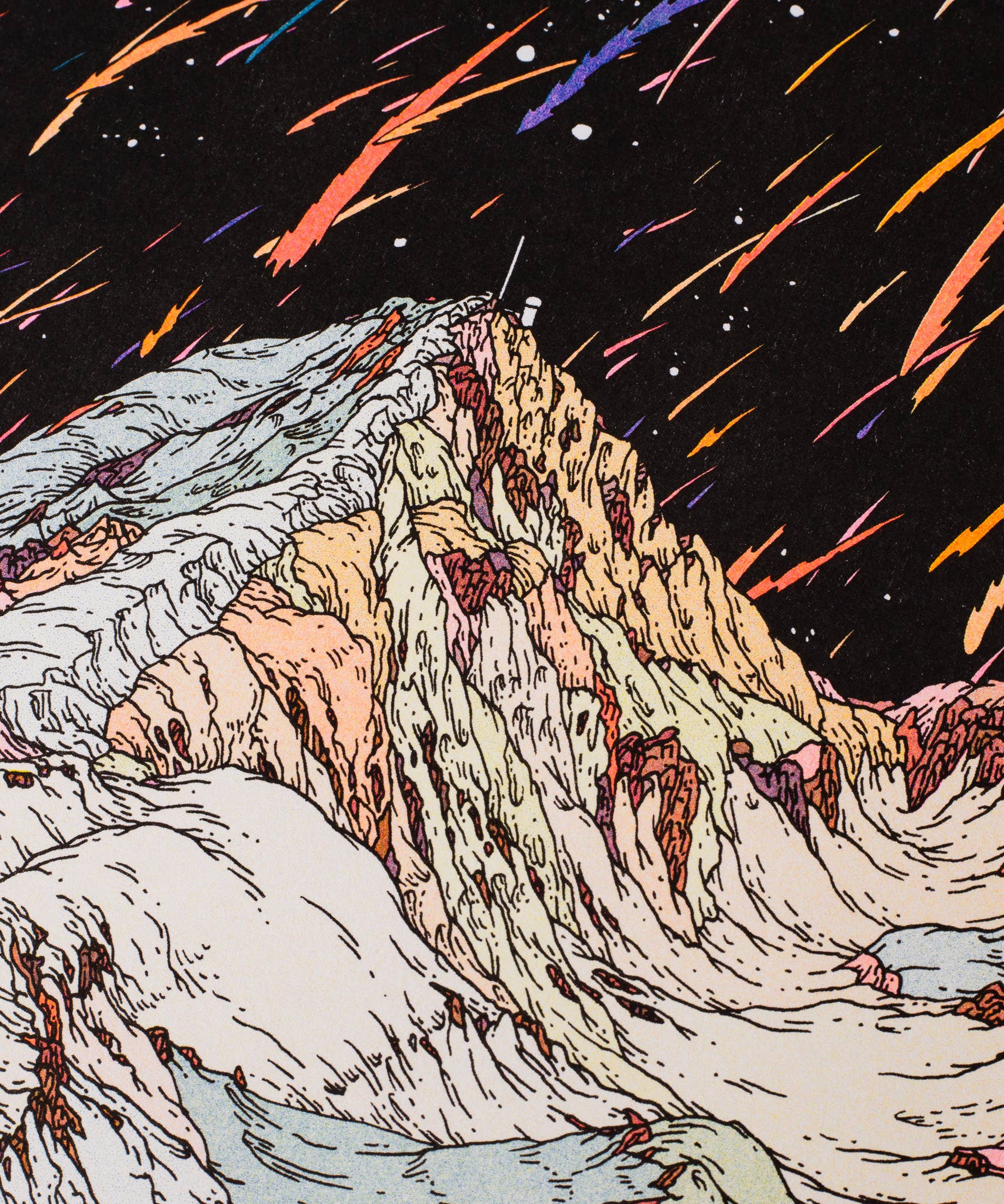 Poster 'Pic du Midi' van Clement Vuillier, close-up van kleuren en raster