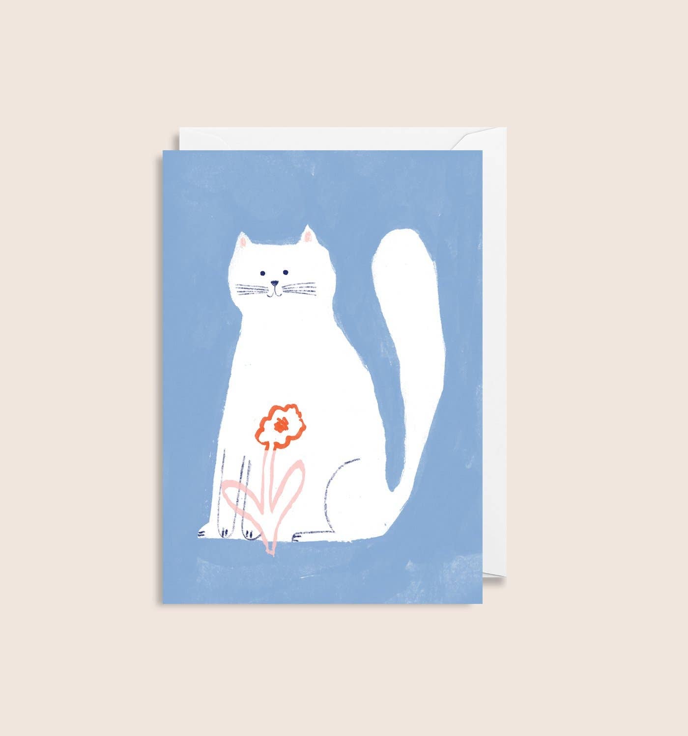 Mini wenskaart | Blije kat