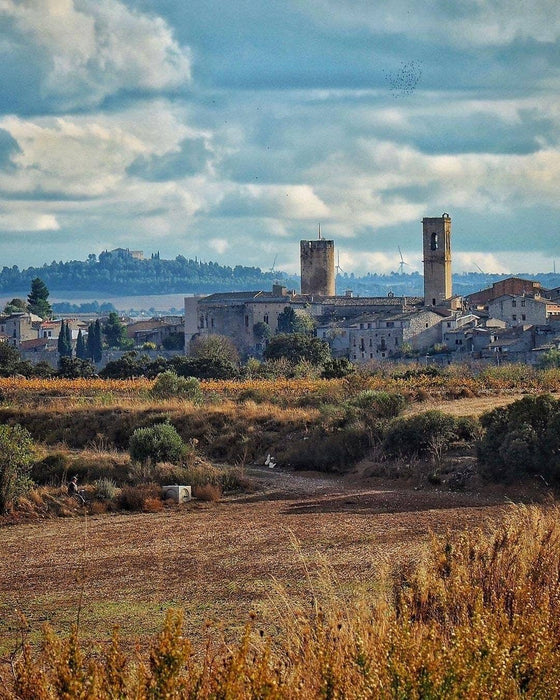 Blauwe geborstelde kaarshouder.