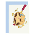 Kerstkaart met brutale mince pie en goudfolie van Eat the Moon
