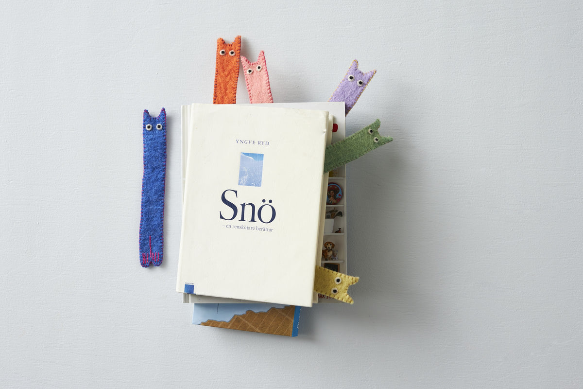 Wollen boekenlegger The Curious – sfeerbeeld