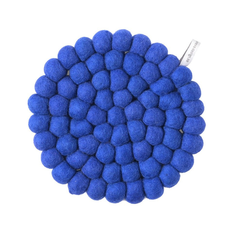 Wollen onderzetter rond – Felblauw