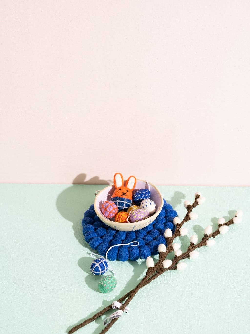 Wollen onderzetter rond – sfeerbeeld