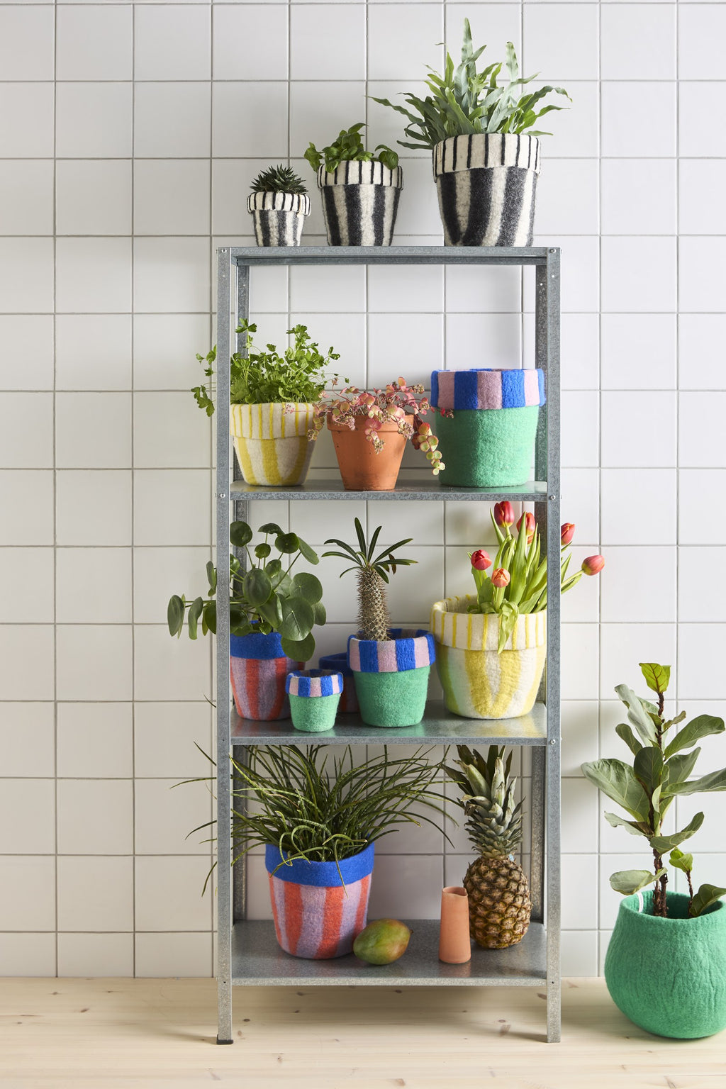 Wollen bloempot – Lemonade – sfeerbeeld