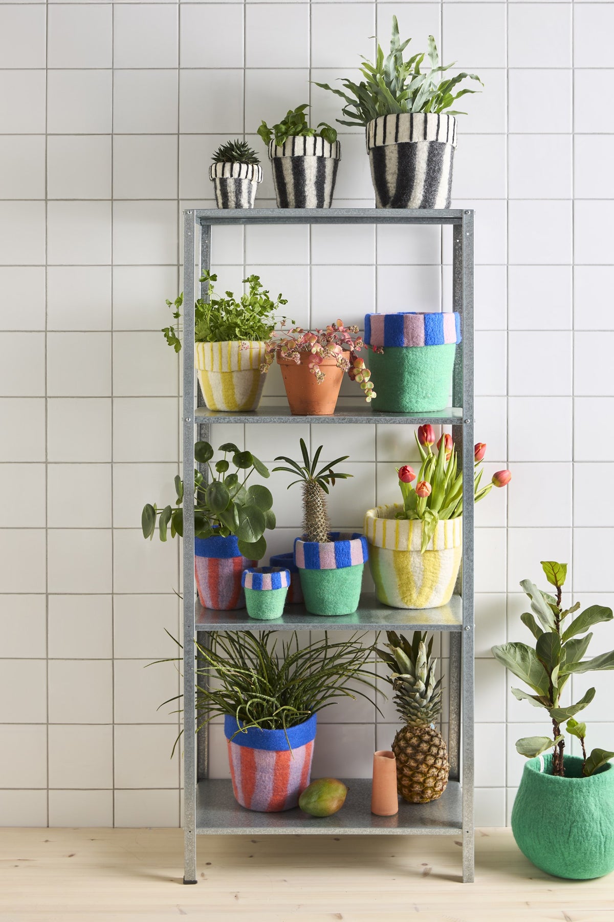 Wollen bloempot – Lemonade – sfeerbeeld