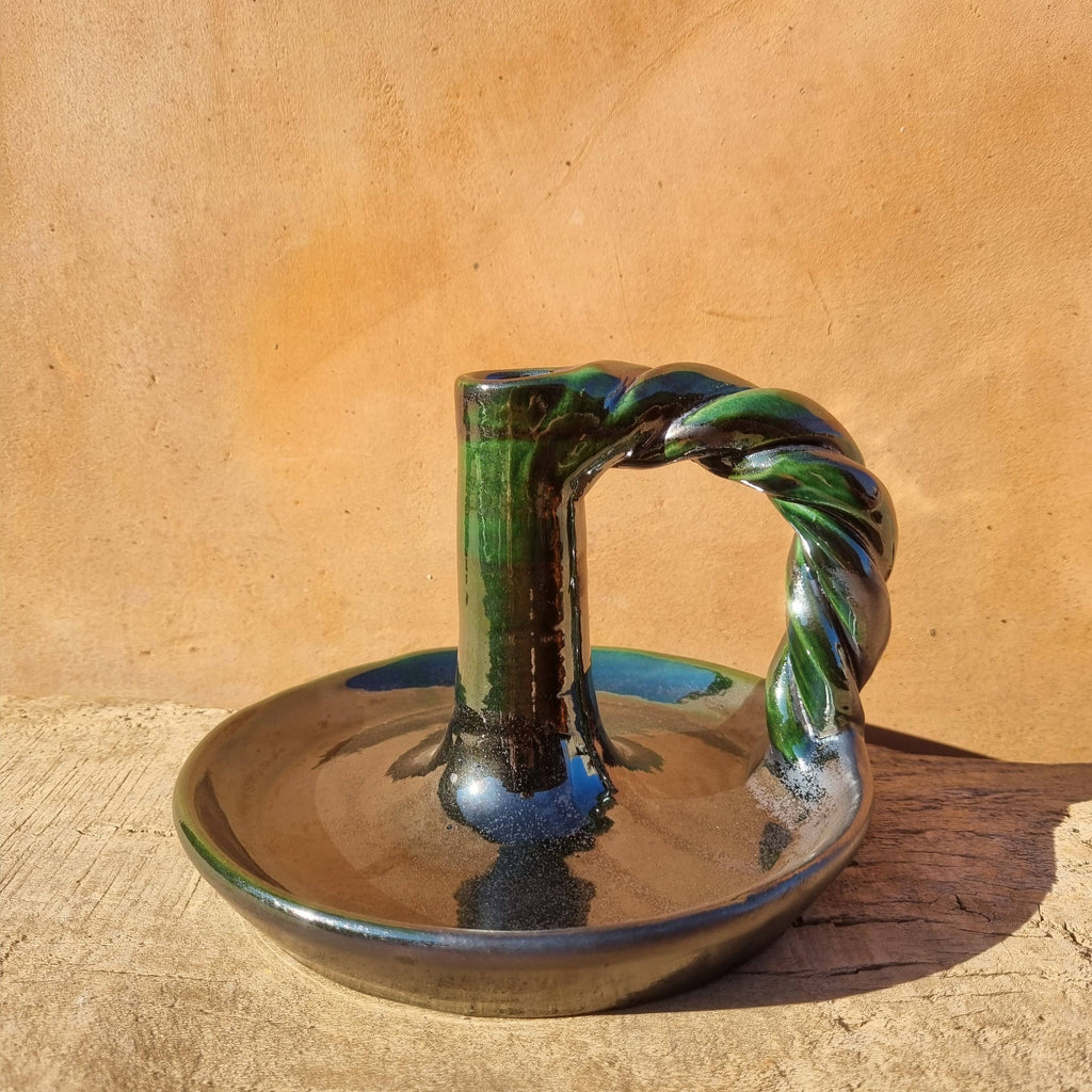 Handgemaakte kandelaar – groen (model II)
