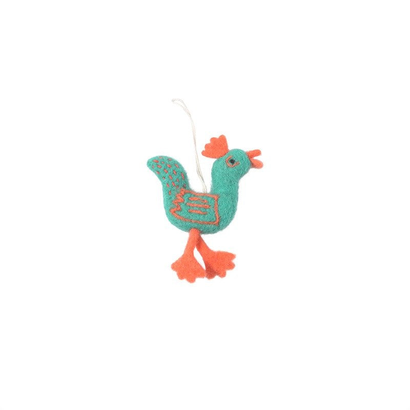 Wollen haantje Funky Rooster – Groen