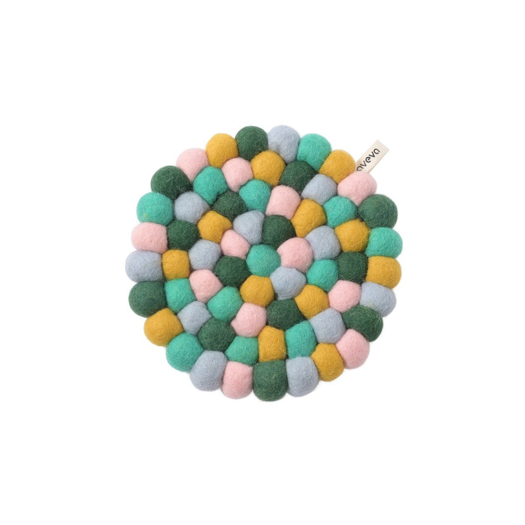 Wollen onderzetter rond – Emerald