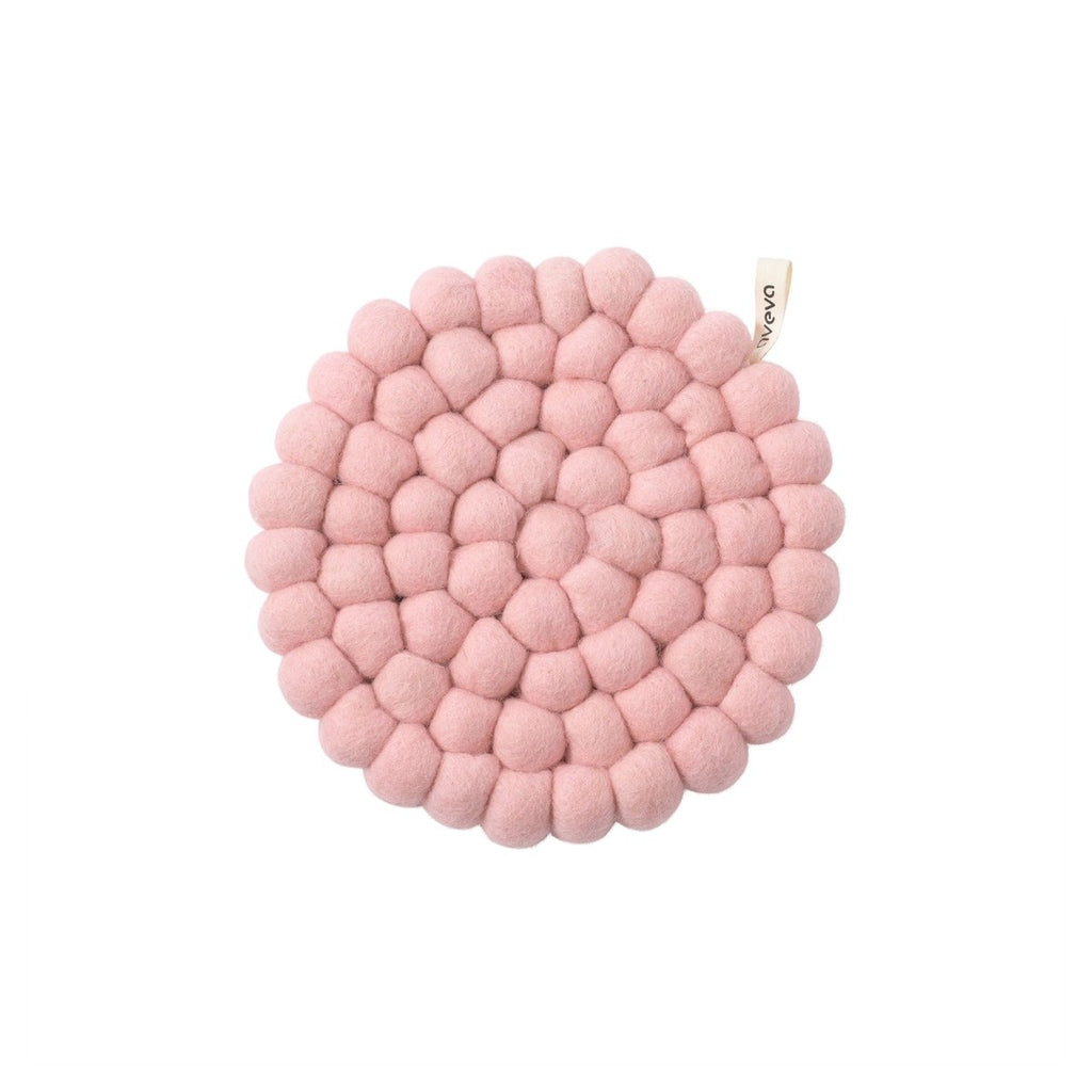 Wollen onderzetter rond – Roze
