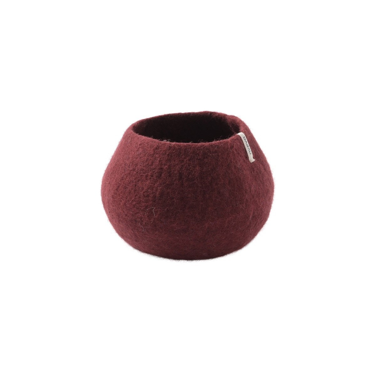 Wollen bloempot rond – bordeaux – M
