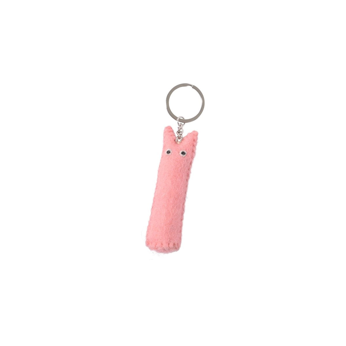 Wollen sleutelhanger The Curious roze-paars