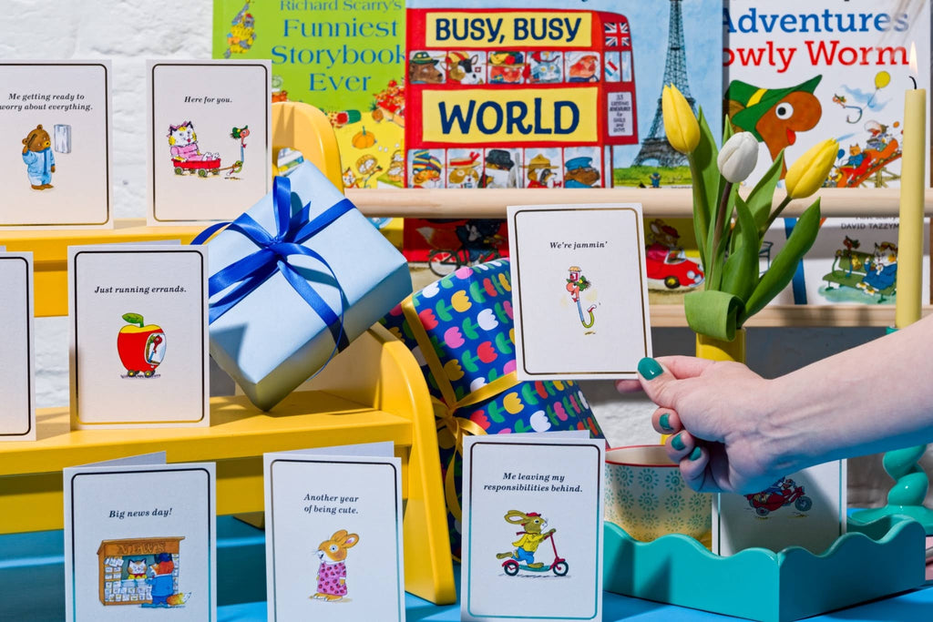 Schattig - Goudfolie - Mini-kaart door Richard Scarry