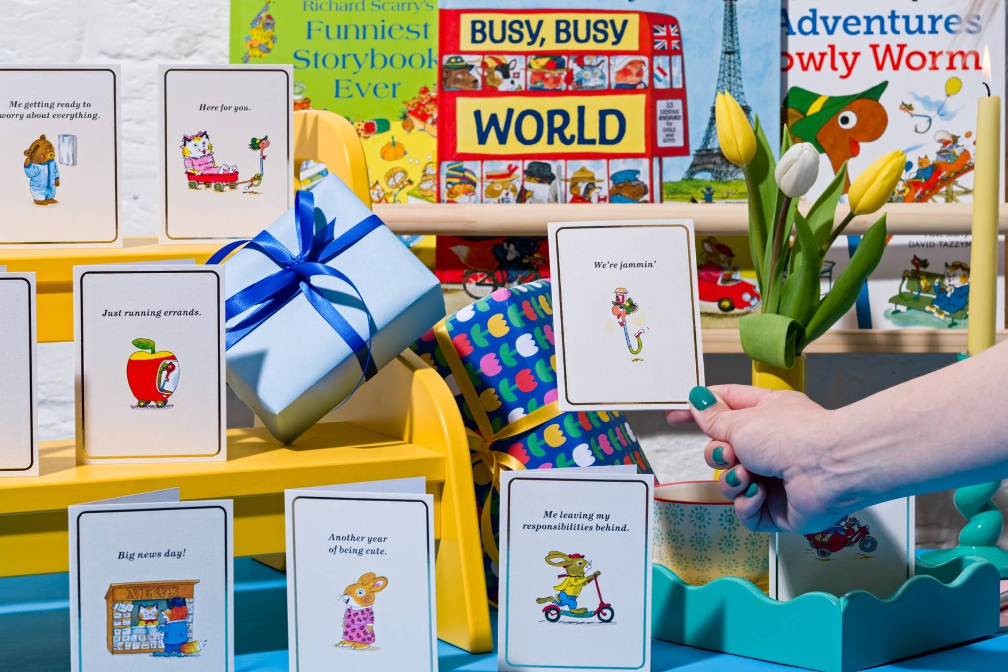 Schattig - Goudfolie - Mini-kaart door Richard Scarry