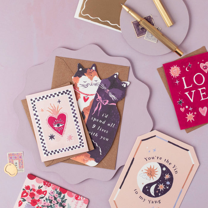 Nine Lives Cats-kaarten | Liefdeskaarten | Kattenjubileumkaarten