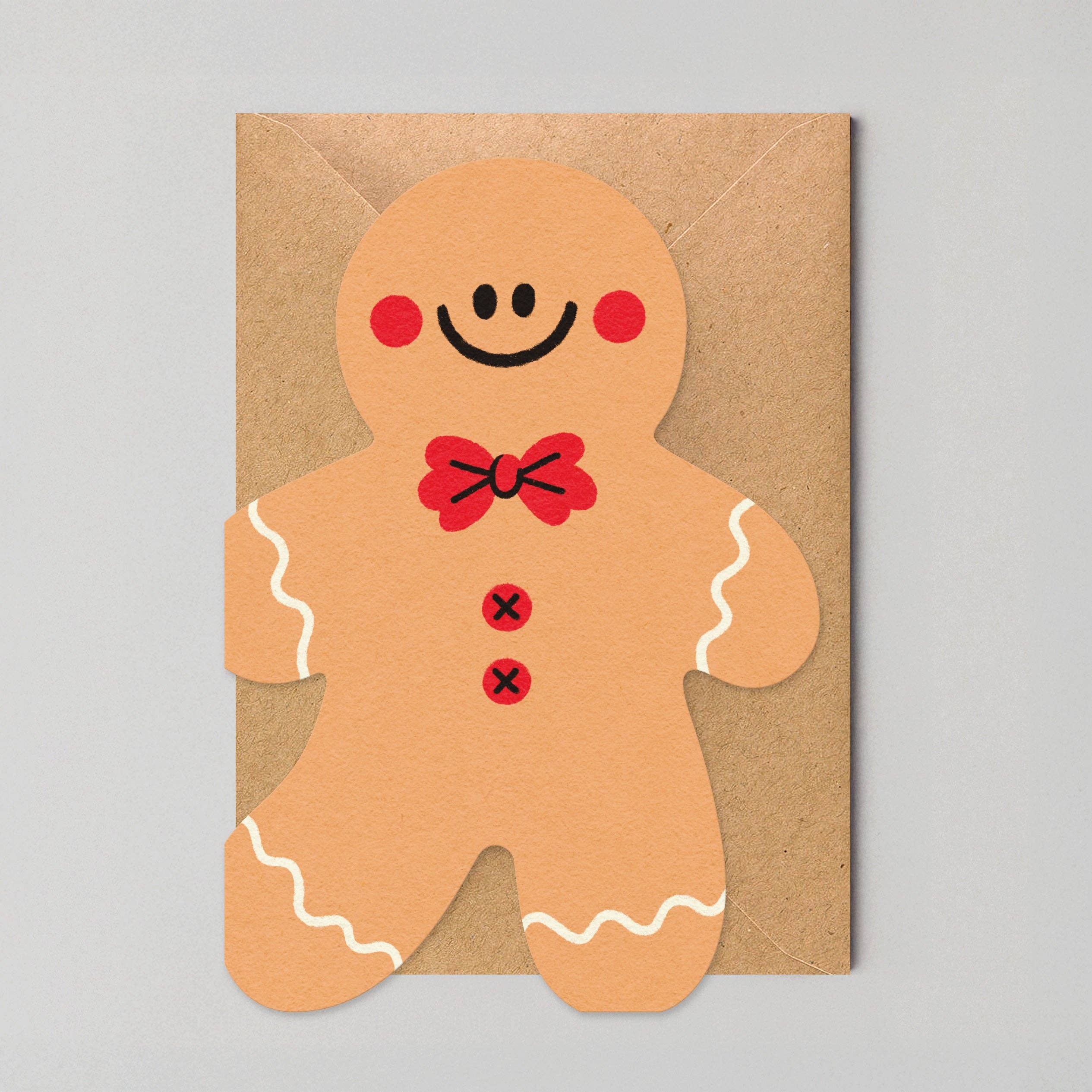 Peperkoekmannetje Kaart | Vormkaart | Kinderkerstkaarten