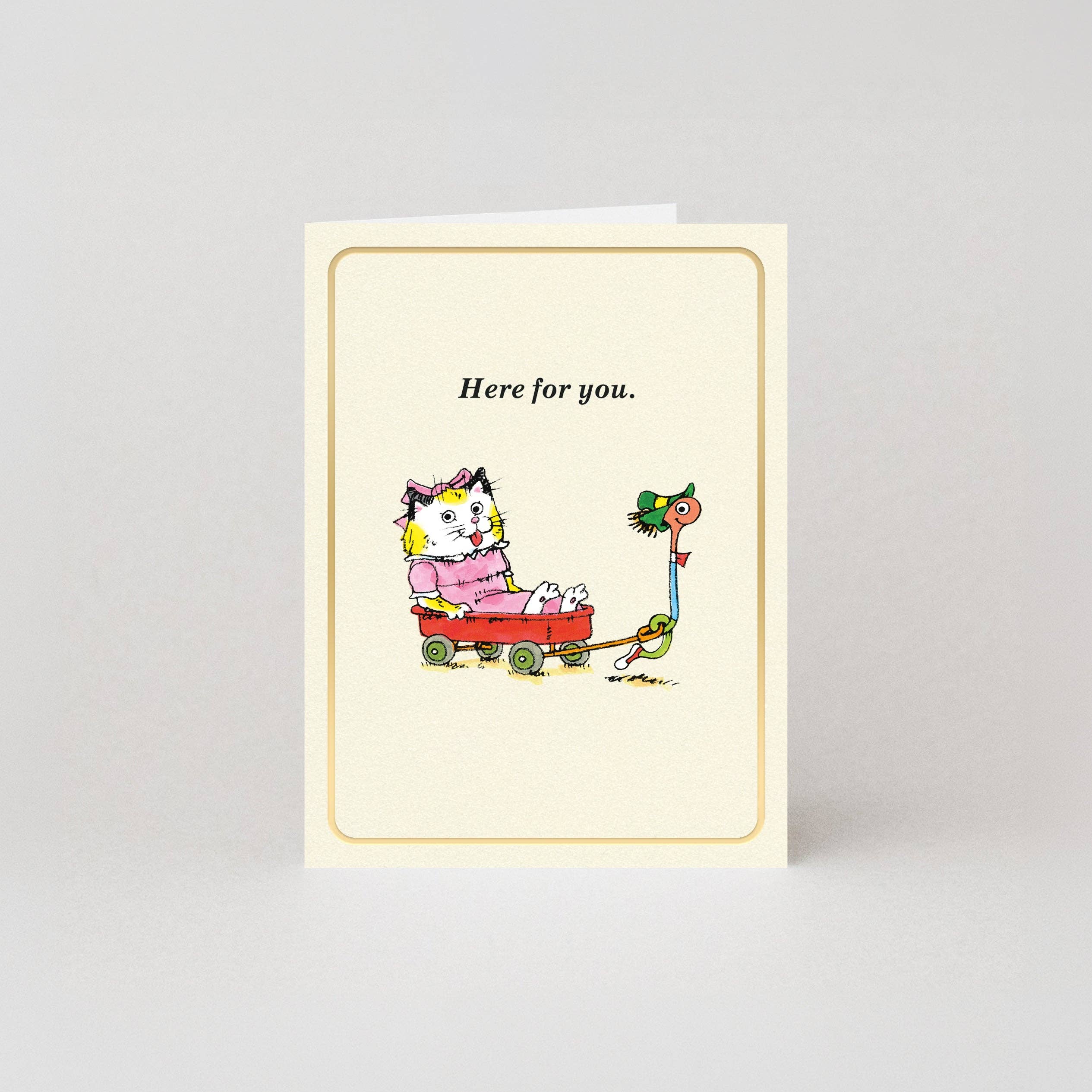 Hier voor jou - Goudfolie - Mini-kaart door Richard Scarry