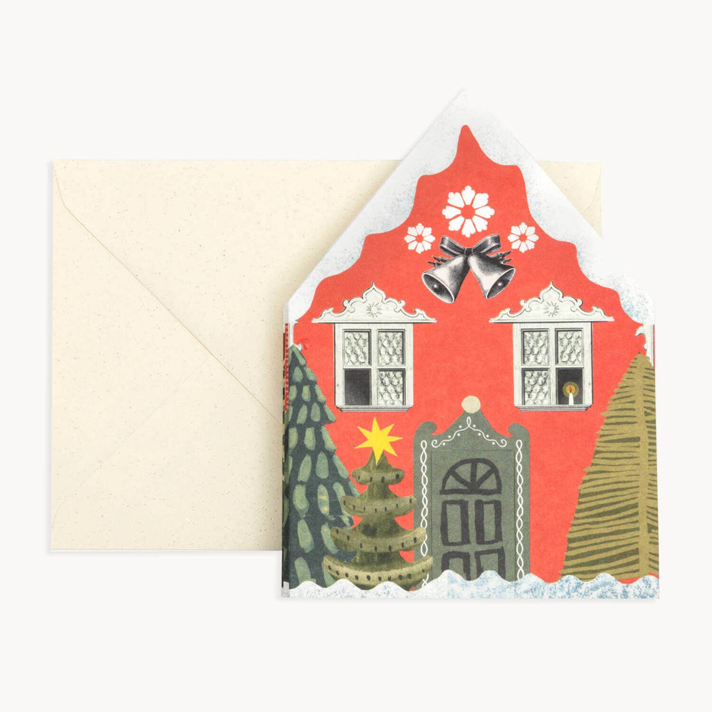 Kersthuizen concertina kaart met envelop