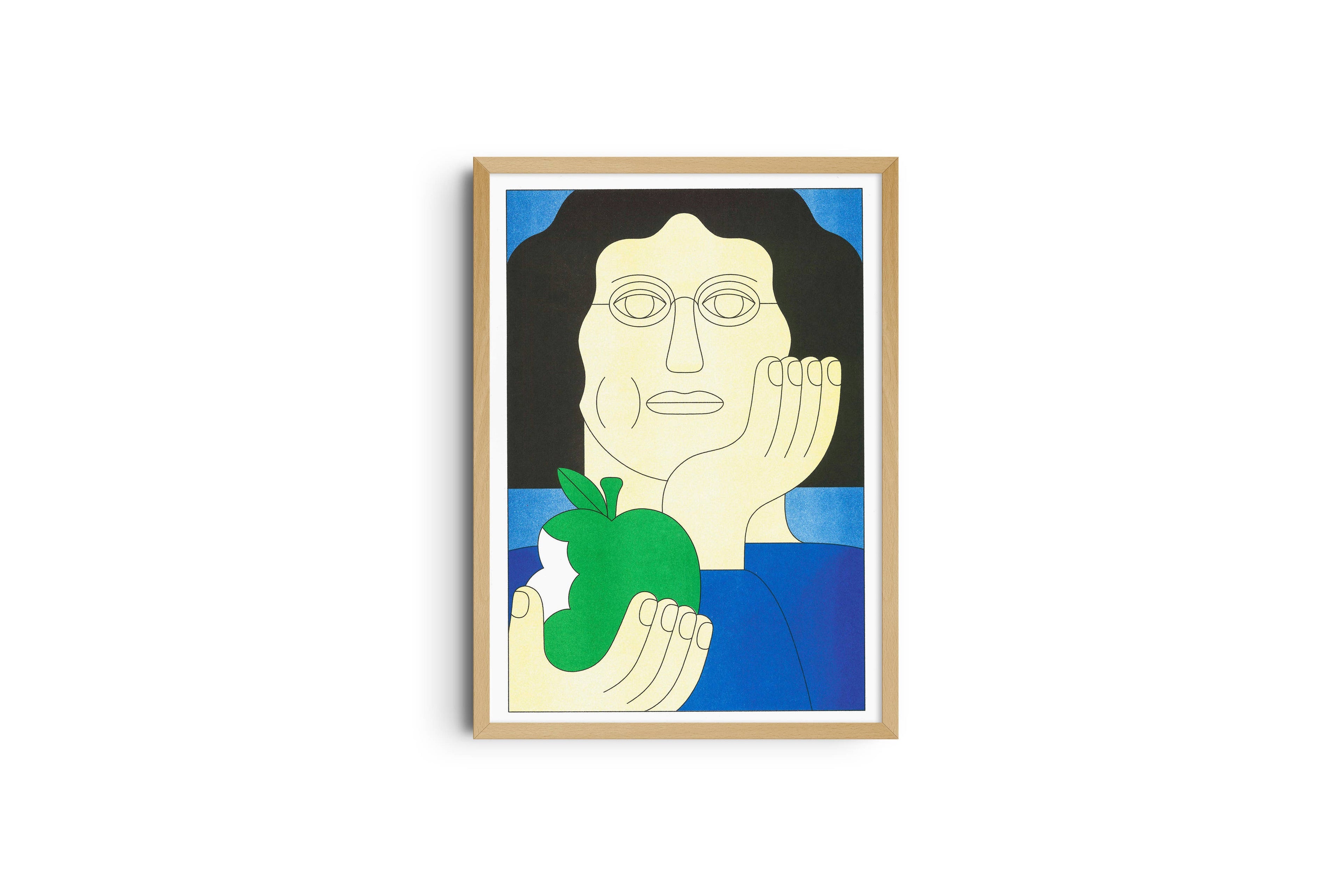 A3 risografieposter Apple Eater van Dominic Kesterton