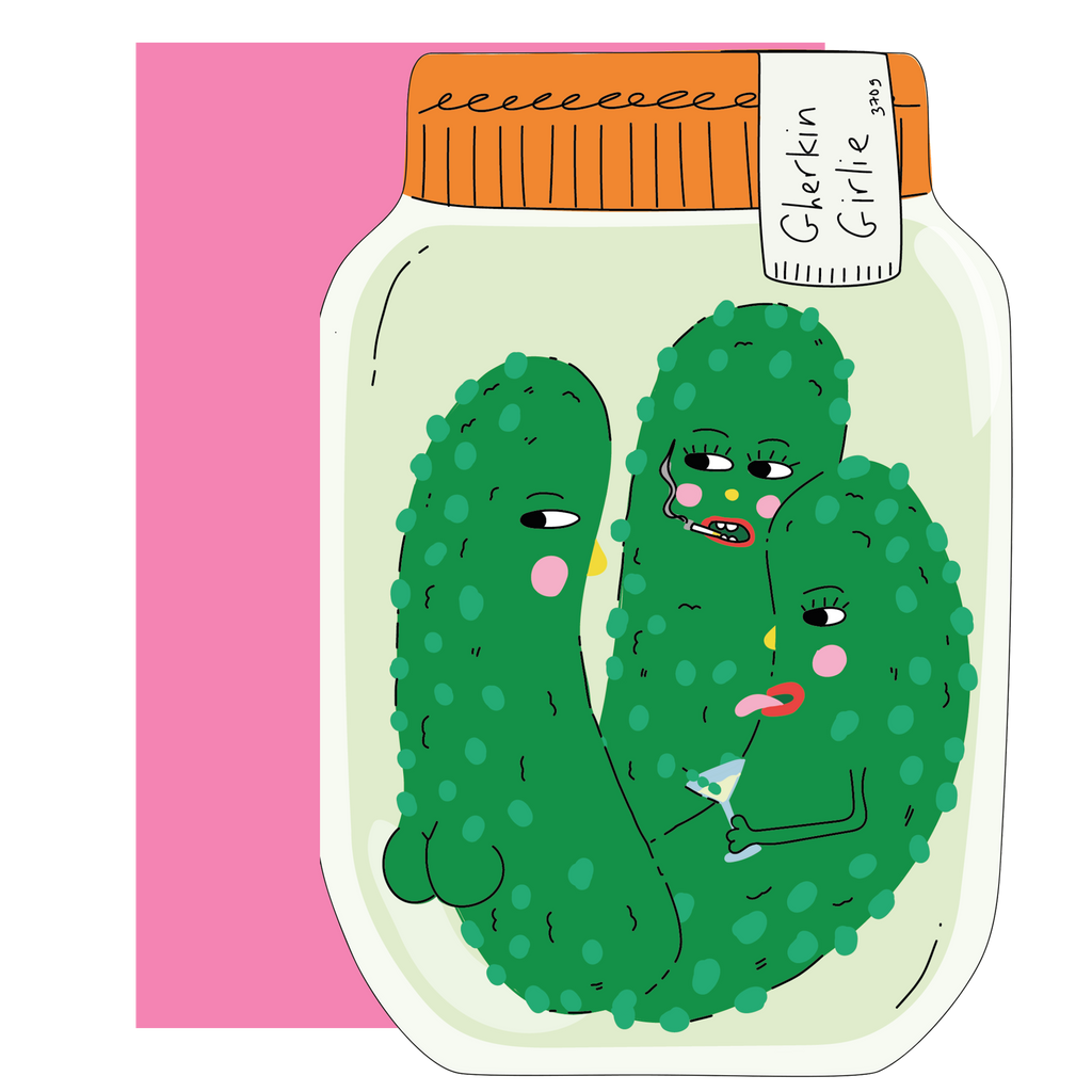 Gherkin Girlie gestanste wenskaart van Eat the Moon