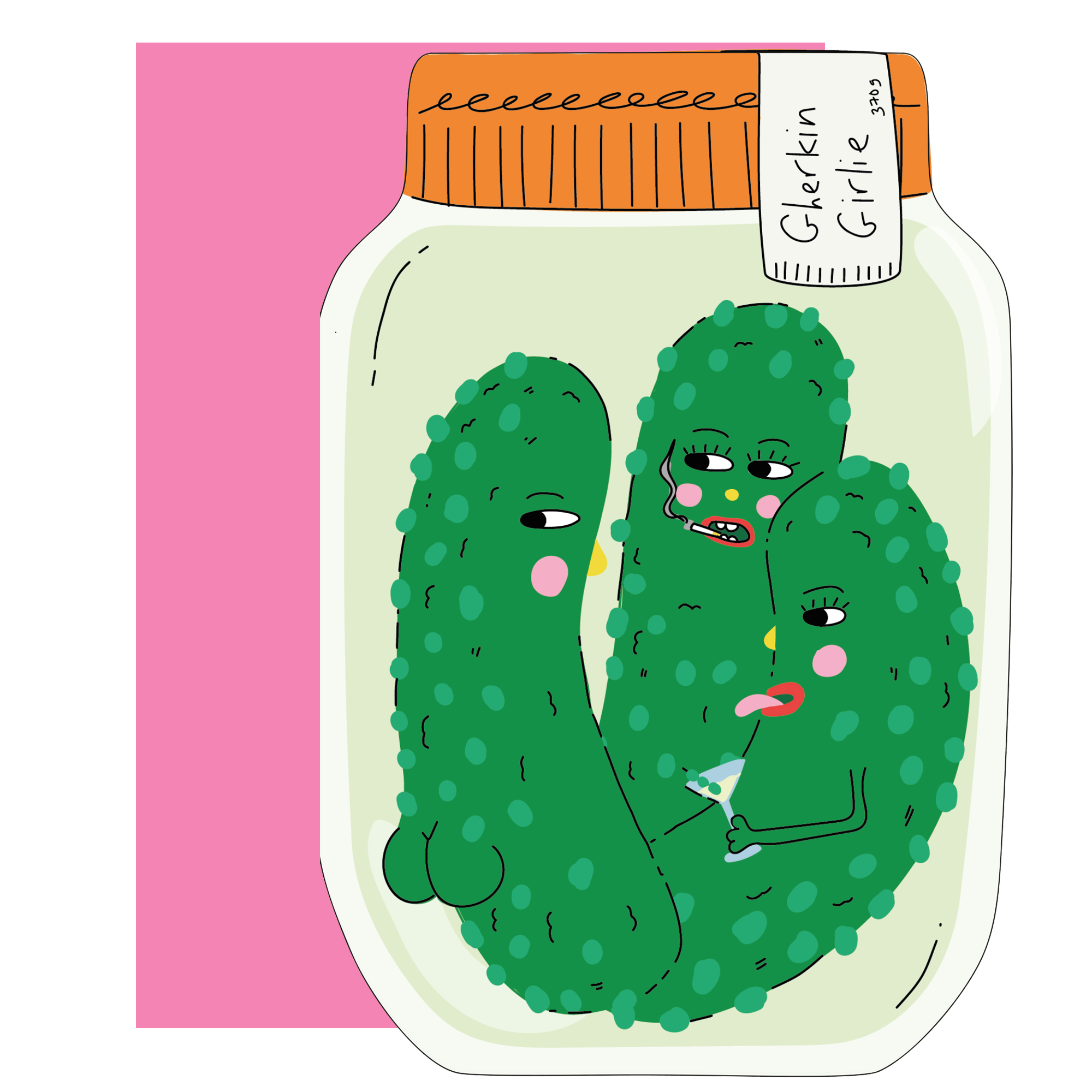 Gherkin Girlie gestanste wenskaart van Eat the Moon