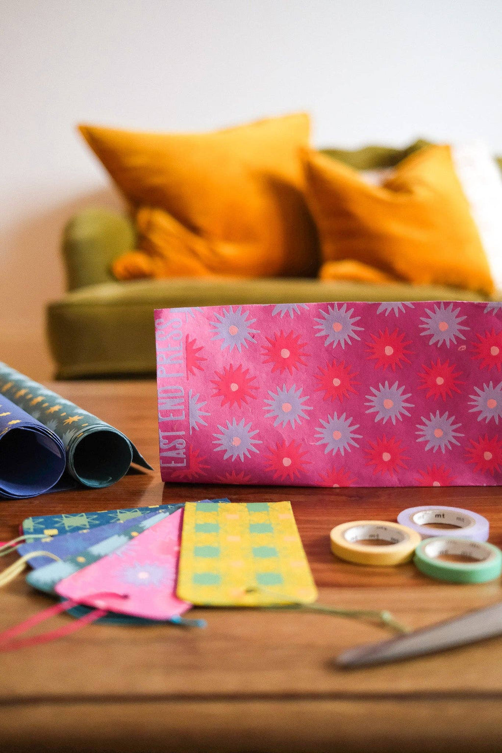 Cadeaulabel met patroon, close-up