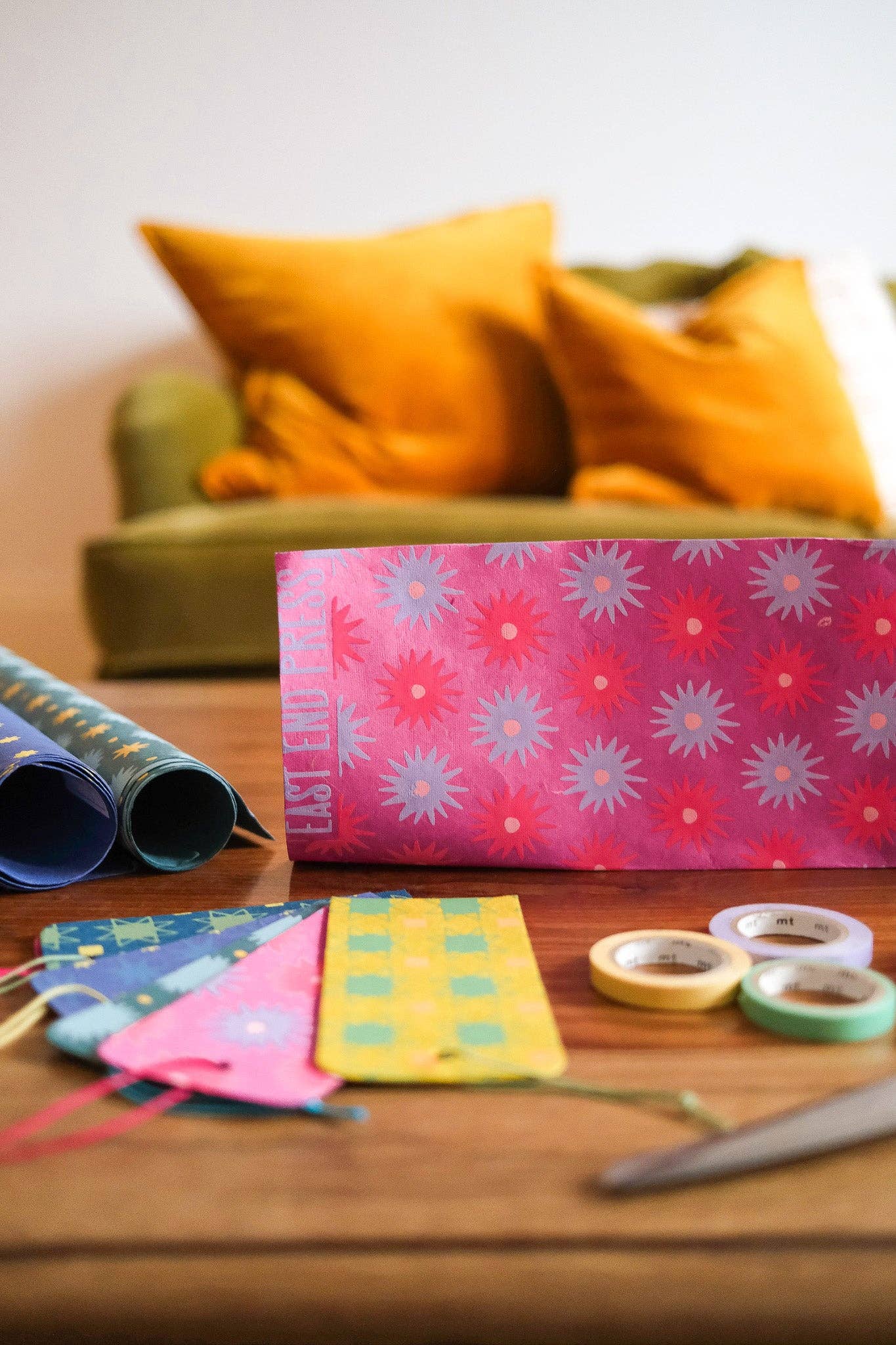 Cadeaulabel met patroon, close-up