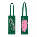 Groene Wine Club tote bag om een fles wijn in te dragen