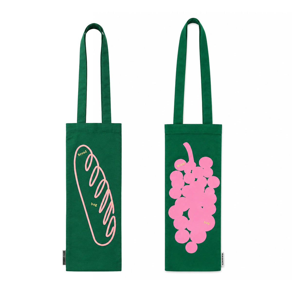 Groene Wine Club tote bag om een fles wijn in te dragen