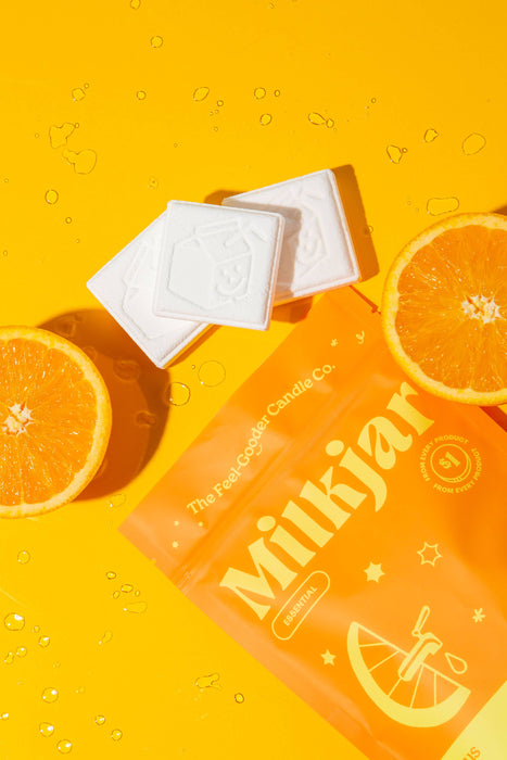 Douchestomers met etherische olie van citrusvruchten