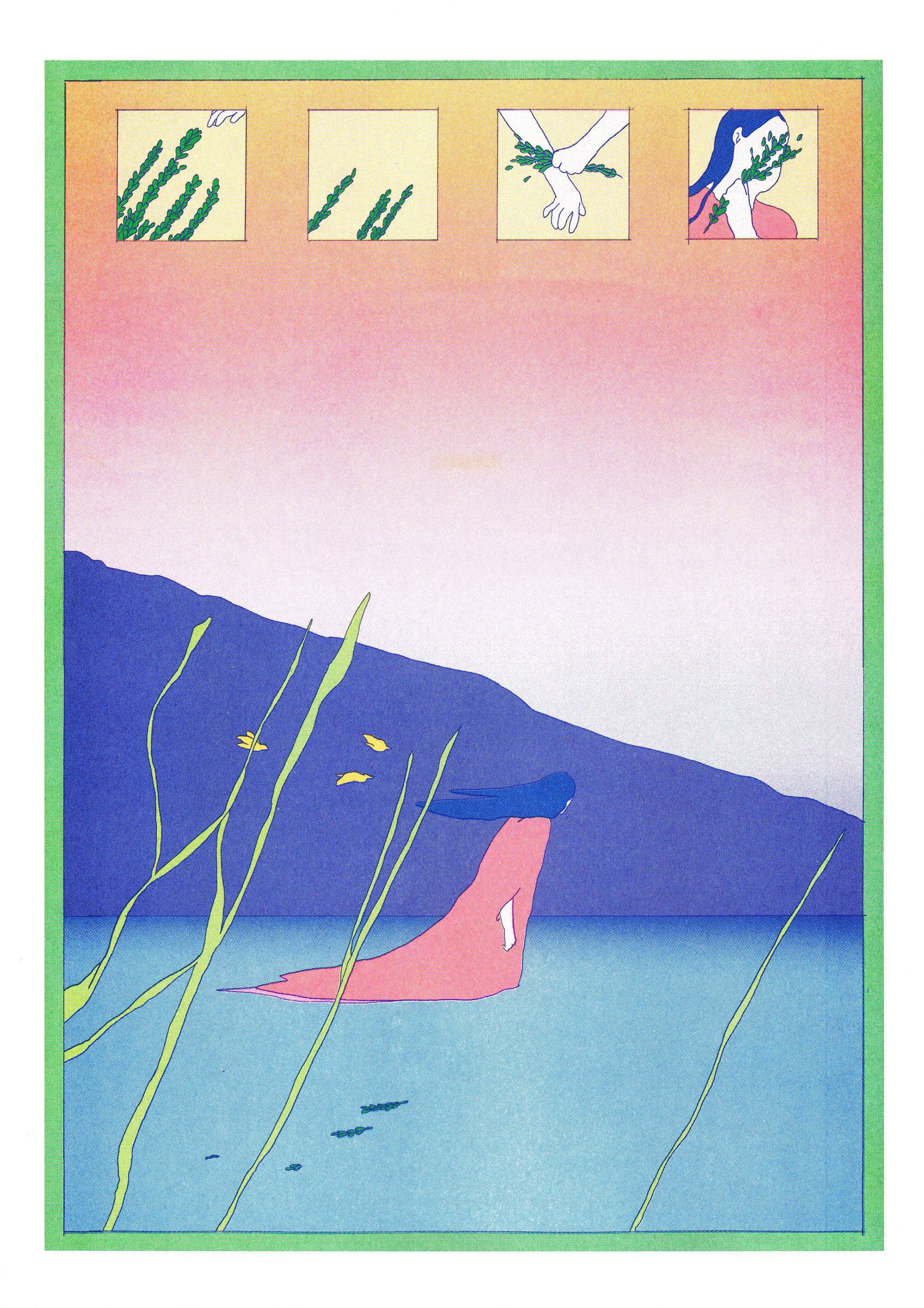 A3 poster '4' van María Medem, detail van de risografiedruk