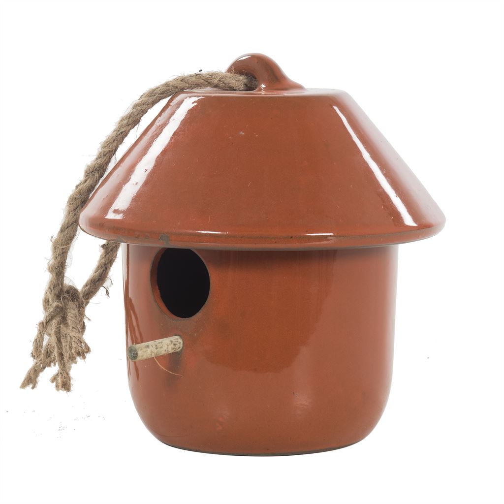 Keramische vogelhuispot oranje Ø20 × 20 cm