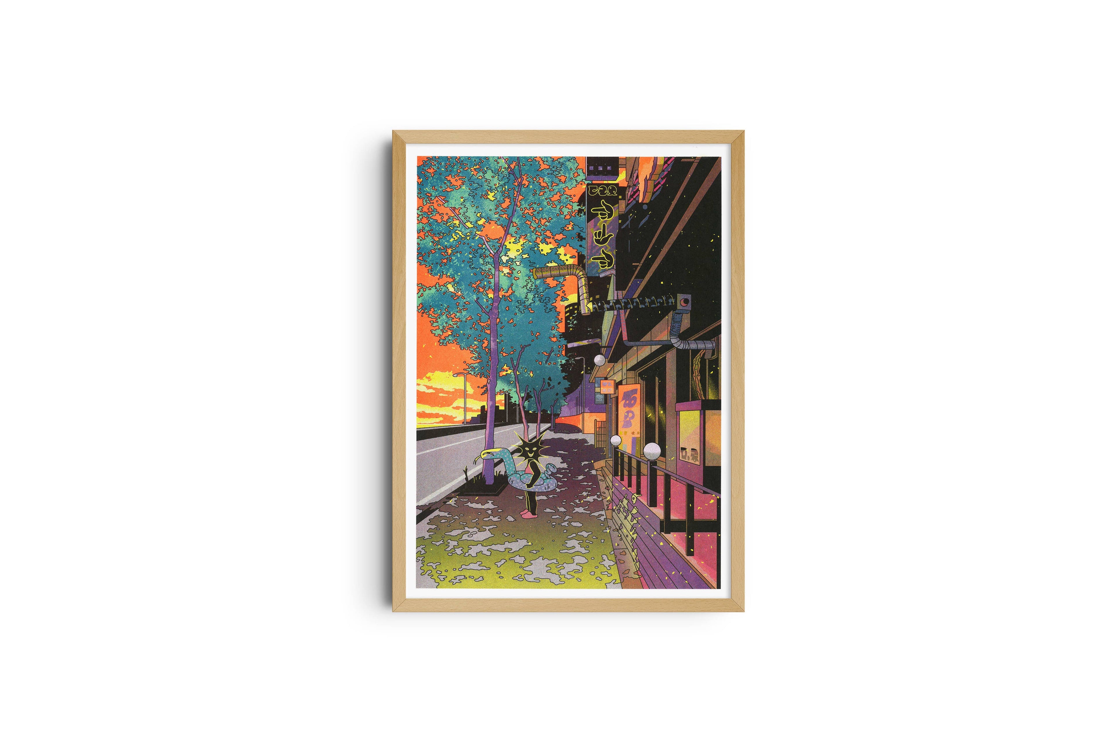 Risografieposter 'Zomer 1' van Jinhwa Jang, gedrukt door KIBLIND Atelier