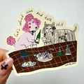Glanzende vinylsticker met wijnillustratie van Eat the Moon