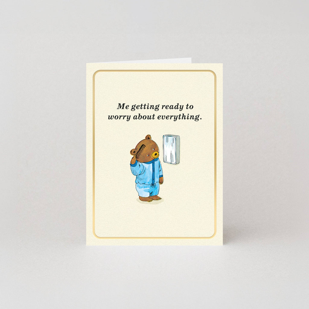 Zorgen - Goudfolie - Mini-kaart door Richard Scarry